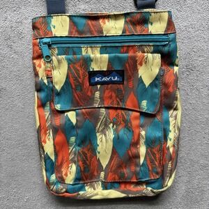 Kavu Crossbody Bag Multicolor Purse‎ Leaves Outdoors Granola Girl Travel Camp